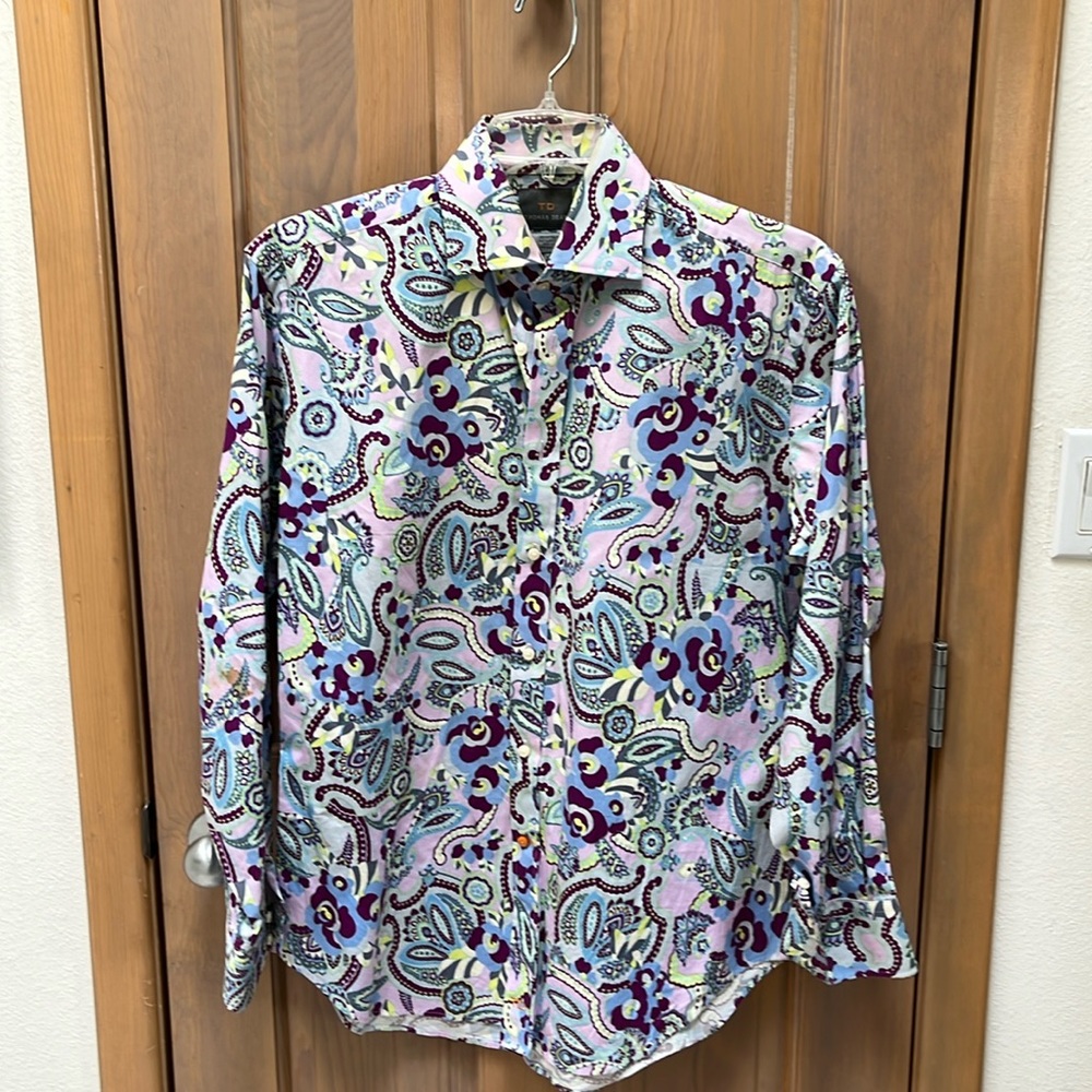 Colorful casual dressy cotton shirt